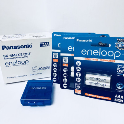 Bộ 3 vỉ (6 viên) pin sạc Panasonic Eneloop AAA BK-4MCCE/2B-V-Hàng chính hãng
