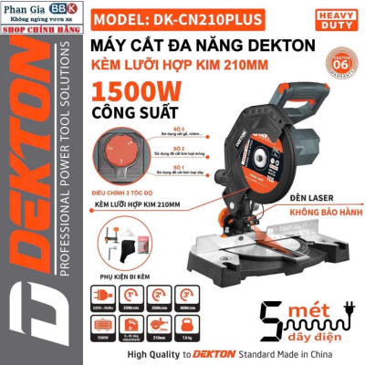 (chính hãƞg) Máy cắt nhôm DEKTON 210mm (DK-CN210PLUS) -Công suất 1500W- Bảo hành chính hãƞg,