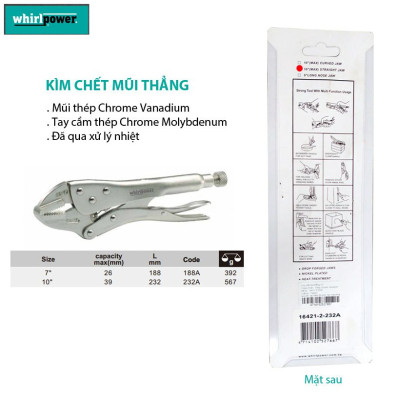 KÌM CHẾT MŨI THẲNG 10" WHIRLPOWER 16421-2-232A