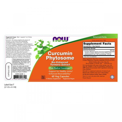 Viên Uống Turmeric Curcumin Phytosome NOW FOODS Hỗ Trợ Dạ Dày, Đại Tràng, Sức Khỏe Hệ Tiêu Hóa