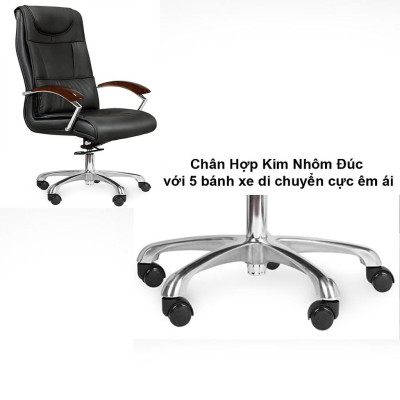 Ghế Văn Phòng Dành Cho Sếp PVC Cao Cấp, Lưng Cao AZP-224A - Hàng Nhập Khẩu 100%