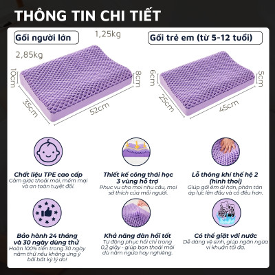 Gối công thái học TPE DandiHome - chống đau cổ vai gáy
