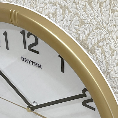 Đồng hồ treo tường Nhật Bản Rhythm CMG434BR18, Kích Thước 28.0 x 4.3cm, 580g , vỏ nhựa cao cấp, dùng pin (AAx1)