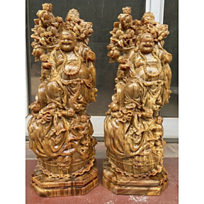 Tượng phật di lặc ngũ phúc bằng gỗ huyết long mọng dầu cực đẹp kt cao 50cm