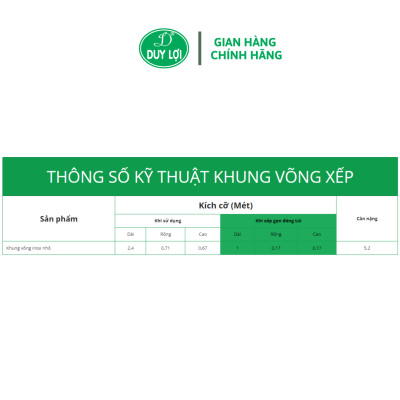 KHUNG VÕNG XẾP DUY LỢI INOX - CỠ NHỎ (KHÔNG BAO GỒM VÕNG LƯỚI) - TẶNG 10 MÓC ÁO KÉP NHỰA CAO CẤP DUY LỢI