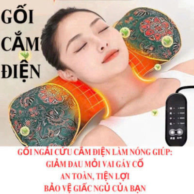 Gối Điện Ngải Cứu Thảo Dược Làm NóngMassage – Xua Tan Đau Mỏi Vai Gáy Cực Nhanh