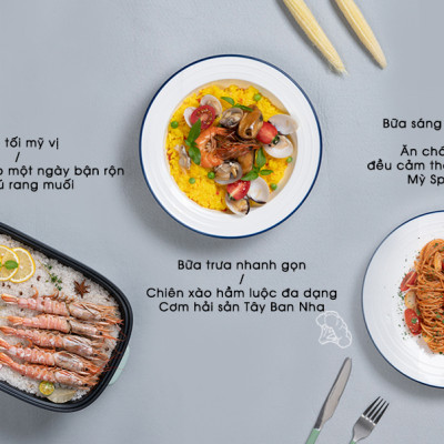 Nồi Điện Đa Năng, Nồi Lẩu Nướng Đa Năng BEAR SUBE004 3 Khay Rời Dung Tích 4L, Công Suất 1200W - Hàng Chính Hãng