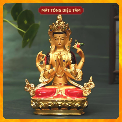 Tượng phật quan âm tứ thủ thờ cúng mật tông , tượng phật để ô tô