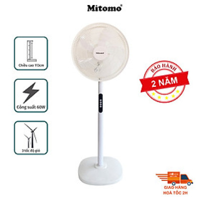 Quạt Đứng 5 Cánh Mitomo FCE-60 hàng chính hãng, Điều Khiển Từ Xa, Hẹn Giờ, Tiếng Ồn Thấp