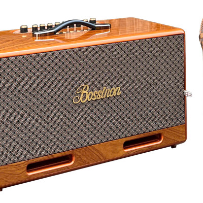 Loa karaoke xách tay K2 PLus Thương hiệu Bossinon công suất 600W-Thùng loa sơn vân gỗ phủ bóng chống trầy, 6 dường tiếng - HÀNG CHÍNH HÃNG