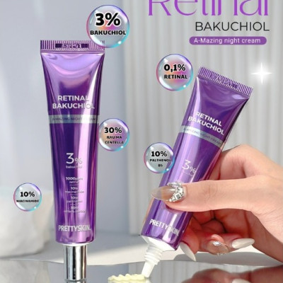 Kem Dưỡng Ban Đêm Tái Tạo, Phục Hồi Và Trẻ Hóa Làn Da PrettySkin Retinal BakuChiol A-Mazing Night Cream 30ml