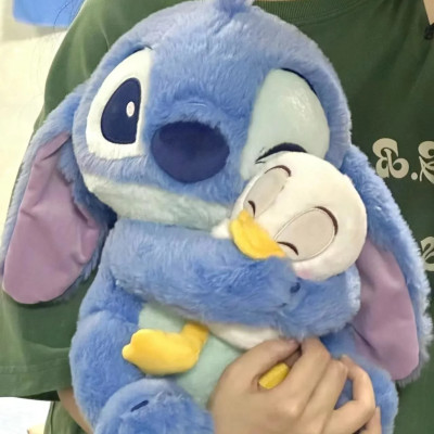 Thú nhồi bông Stitch ôm vịt đáng yêu - Size 22cm - Gồm 1 Stitch và Một Bé Vịt Rời Cute