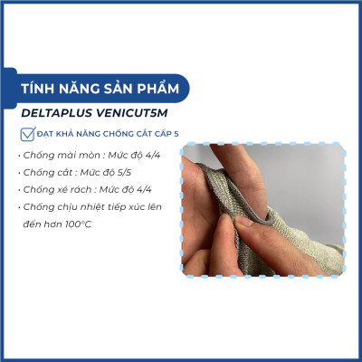 Bao tay chống cắt, chịu nhiệt Deltaplus VENICUT5M chính hãng