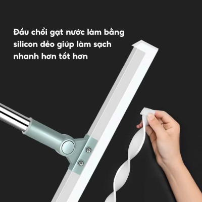Cây Gạt Nước Chà Sàn Nhà Tắm Silicon Thông Minh Xoay 360 Độ LOẠI 50CM - HÀNG CHÍNH HÃNG MINIIN