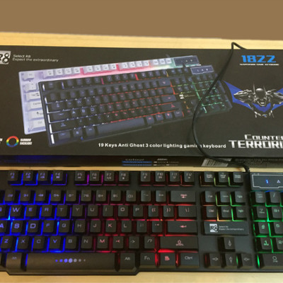 Bàn phím giả cơ chuyên Game R8 1822 Led 7 màu (Đen) Hàng Chính Hãng