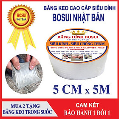 combo 2 cuộn Băng Keo chống Thấm siêu dính cao cấp Bosui nhật bản khổ 5cm x 5m