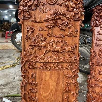 Đốc lịch treo từng bằng gỗ hương đá kt cao 37×77×3cm