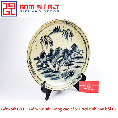 Đĩa cảnh men rạn cổ mã đáo thành công Gốm Sứ G&T