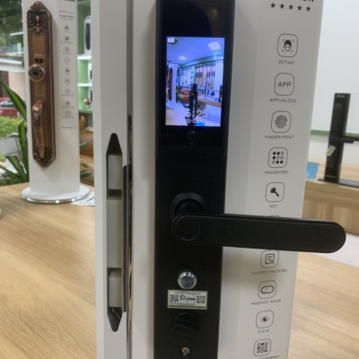 Khóa cửa điện tử vân tay thông minh cho cửa hỗn hợp gỗ nhôm thép, cửa hỗn hợp dùng app có camera chống nước cao cấp, khóa cửa Smart Lock bảo hành 30 tháng Chính Hãng DILLOCK DLK21