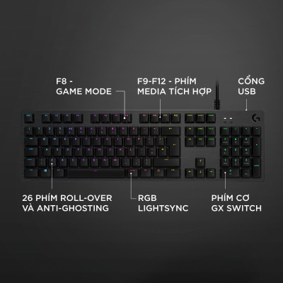 Bàn phím game cơ học Logitech G512 - Hàng chính hãng