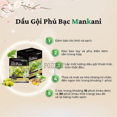 Hộp Dầu Gội Nhuộm Tóc, Thảo Dược Màu Nho Tím, Mankani [250ml - Chính Hãng]