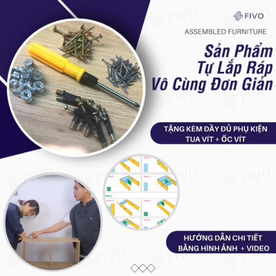 Kệ Để Sách Gỗ Để Sàn Cao Cấp FIVO Mẫu FB70 Nội Thất Lắp Ráp Đơn Giản Gỗ MDF Phủ Melamine Chống Trầy Xước Và Chống Thấm Nước Bề Mặt