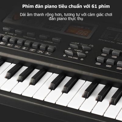 Đàn Piano Cao Cấp Electronic Keyboard 61 Phím Kèm Mic Cho Bé, Nhiều Chức Năng - Đồ Chơi Cho Bé