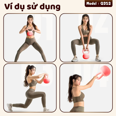 BG Tạ Bình Q312 Cao Su Mềm, chuông Ấm, Tạ Ấm 2kg, 4kg, 5kg, 6kg, 8kg