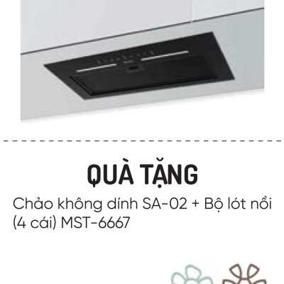 Máy hút khói khử mùi – áp tường MC 7018HS - Tặng Chảo không dính SA-02 + Bộ lót nồi (4 cái) MST-6667 - Hàng chính hãng