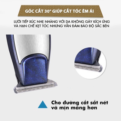Tông đơ chấn viền cắt tóc, cạo trọc, cạo râu fade tóc, khắc tóc đi viền nét Kemei KM-5021 chuyên dụng cho salon, tiệm tóc, cá nhân đi kèm với máy có bộ cữ lược căn độ dài chuyên dụng Tặng kèm bộ 2 kẹp cá sấu chia tóc ( màu ngẫu nhiên )