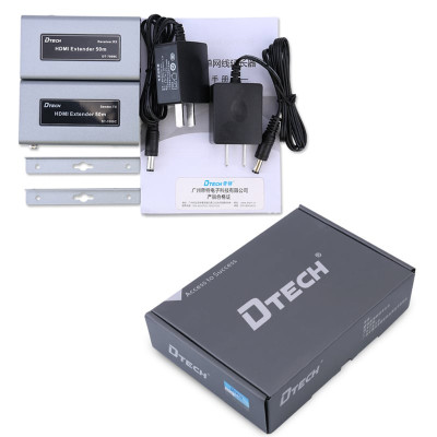 Bộ chuyển đổi và khuếch đại HDMI qua dây mạng LAN 50M Dtech DT-7009C. Hàng chính hãng !!! 