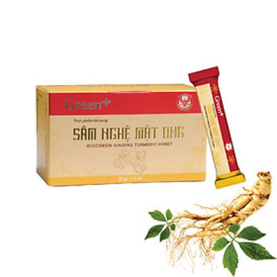 Sâm nghệ mật ong – Sâm Wisconsin Hoa Kỳ (hộp 20 gói x 15 ml)
