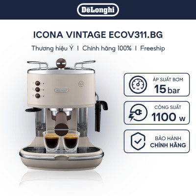 [Hàng chính hãng] Máy pha cà phê espresso DeLonghi Icona Vintage ECOV311 (BG/GR)