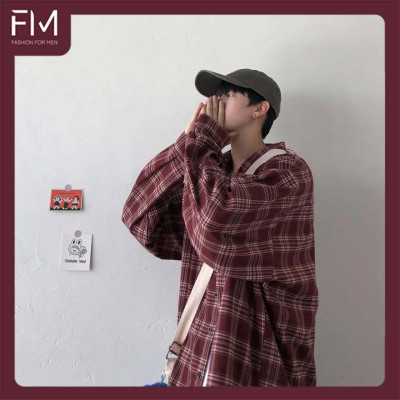 Áo sơ mi nam dài tay form rộng kẻ sọc caro cổ bẻ phong cách Hàn Quốc – FORMEN SHOP – FMTTB013