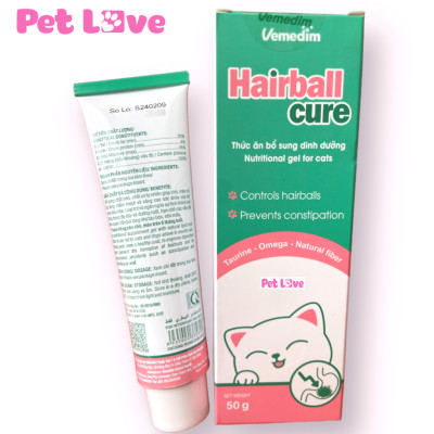Hairball Cure giảm búi lông, táo bón, nôn mửa; giúp bộ lông mèo khỏe đẹp (Vemedim, mẫu mới)