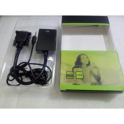Bộ cáp chuyển đổi tín hiệu từ cổng VGA sang HDMI có âm thanh kèm theo cáp Micro USB - Hàng chính hãng