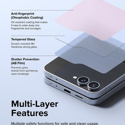 Bộ 2 Miếng Dán cường lực Ringke cho Samsung Galaxy Z Flip 6 RINGKE Cover Display Tempered Glass (Màn hình ngoài)_ Hàng chính hãng