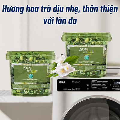 Hộp 140 Viên Giặt 5in1 Hương Hoa Dịu Nhẹ Khử Khuẩn 99%, Viên Giặt Xả Thơm Làm Mềm Quần Áo