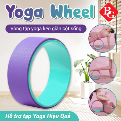 BG Vòng Tập Yoga BLUE PURPLE, Vòng Yoga Pilates Nhựa ABS 33cm Tập Lưng Cao Cấp Chính Hãng Yoga Wheel (hàng nhập khẩu)