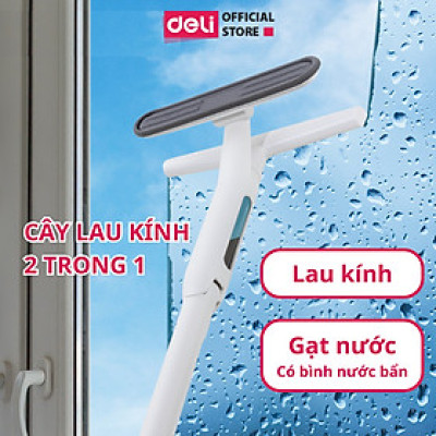 Cây Lau Kính Thông Minh Deli 2 Trong 1 - Gạt Nước, Thu Nước Bẩn, Có Thể Tháo Rời, Cán Nhôm Độ Dài Linh Hoạt