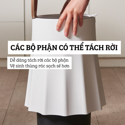 Thùng Rác Gia Đình Hình Gốc Cây Nắp Vân Gỗ Dễ Thương FEIDASH TG3700 - Thiết kế độc đáo mới lạ tạo điểm nhấn cho không gian gia đình bạn - Đáy thùng rác to giúp đứng vững chãi không lo bị đổ bởi lực tác động - Cấu tạo 2 lớp tháo rời dễ dàng vệ sinh hơn
