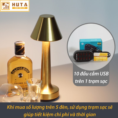 Đèn Bàn Led Quầy Bar Nhà Hàng HUTA RESNONCUT Đèn Tích Điện Cảm Ứng Điều Chỉnh Ánh Sáng Trang Trí Bàn Ăn Lounge Sự Kiện
