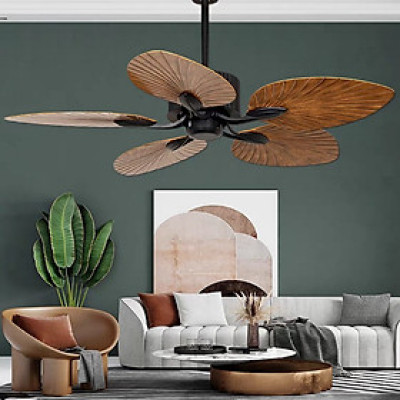 Quạt trần cánh gỗ đẹp 5 cánh trang trí phòng khách  phòng ngủ phòng ăn Hàng nhập khẩu bảo hành 48 tháng