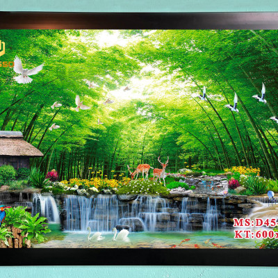 Tranh kính cường lực Sơn Thủy Hữu Tình D4501 (được chọn mẫu)