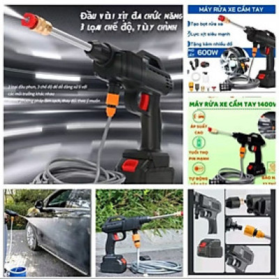 MÁY RỬA XE PIN ÁP LỰC SIÊU MẠNH RỬA XE MÁY ÔTÔ XỊT RỬA ĐA CHỨC NĂNG
