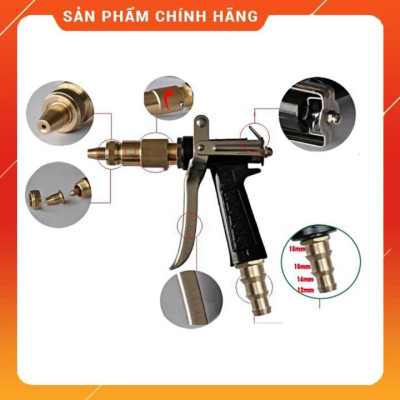 ️ Bộ dây vòi xịt nước rửa xe, tưới cây , tăng áp 3 lần, loại 7m, 10m 206236 đầu đồng,đai+ móc khoá .