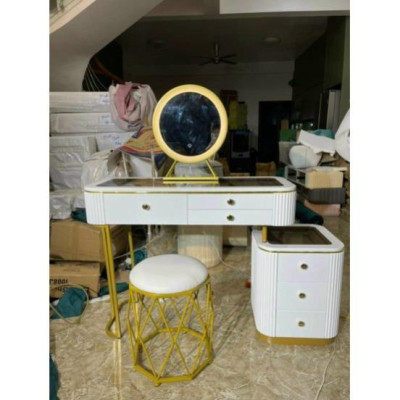 Hàng Siêu Cấp Bộ bàn ghế trang điểm 2 mặt kính vuông 6 ngăn hiện đại kèm gương  - Giá Tại Xưởng