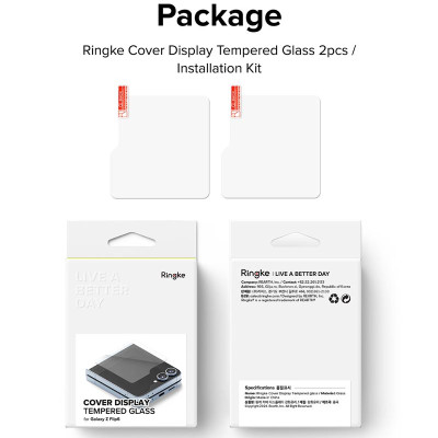 Bộ 2 Miếng Dán cường lực Ringke cho Samsung Galaxy Z Flip 6 RINGKE Cover Display Tempered Glass (Màn hình ngoài)_ Hàng chính hãng