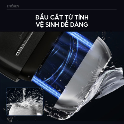 Máy cạo râu Enchen Mini 6s, Cạo râu khô & ướt nút cảm ứng, Đầu cạo nổi 28 lưỡi dao kép tự mài - Hàng chính hãng