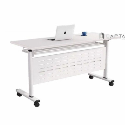 Bàn họp mặt MFC xếp gọn thông minh TF2003-12W Nội thất Capta Bàn làm việc hiện đại nhập khẩu màu trắng chân bàn sắt sơn tĩnh điện màu trắng có bánh xe Modern Office Desk hcm